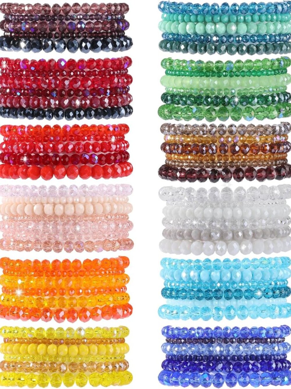 Vibrant 70 Count Glass Bead Bracelets Set for Stylish Women - Summer Collection